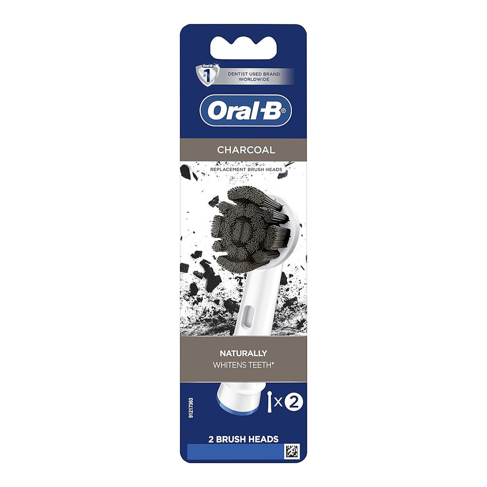 Oral B Charcoal Electric Toothbrush Replacement Brush Heads Refills, 2 Ea